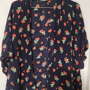 Sunday Best Navy Strawberry Pattern Kimono